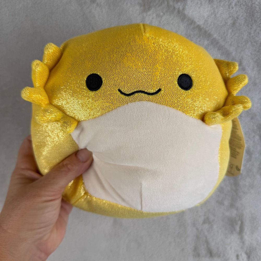 Squishmallows Rodry the Bearded Dragon 8 Inch Yellow Shimmer Glitter Plush NWT